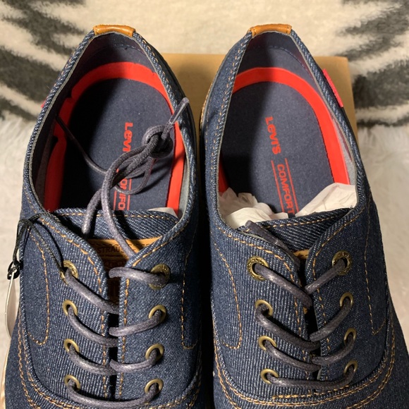 🆕 Levi’s Essex Denim Cap Tor Lace Up Shoes - Picture 14 of 16